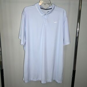 Nike Golf Standard Fit polo shirt Sz XXL pale blue white trim logo